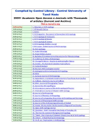 E-Journals with Thousands of Articles (Current and Archive) Click on Journal to View Anthropology 1