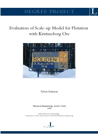 Evaluation of Scale-Up Model for Flotation with Kristineberg Ore