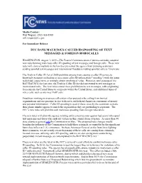 Fcc Bans Malicious Caller Id Spoofing of Text Messages & Foreign Robocalls