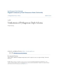 Unifications of Pythagorean Triple Schema Emily Hammes