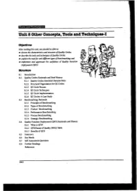 Unit 8 Other Concepts, Tools and Techniques-I