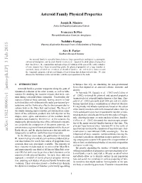 Asteroid Family Physical Properties, Numerical Sim- Constraints on the Ages of Families