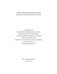Computational Investigation of the Sn2 Reactivity of Halogenated Pollutants