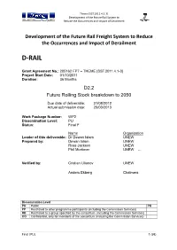 D-RAIL Project Aims to Identify the Root Causes of Derailment with Particular Reference to Rail Freight Vehicles
