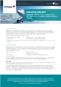 Malaysia Airlines Reducing Invoice Costs Thanks to Ap Automation at a Global Shared Services Centre