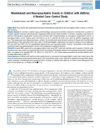 Montelukast and Neuropsychiatric Events in Children with Asthma: a Nested Case-Control Study