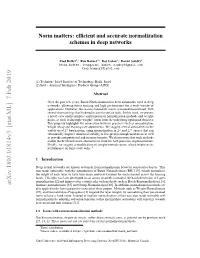 Norm Matters: Efficient and Accurate Normalization Schemes in Deep Networks