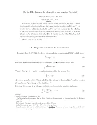 On the Euler Integral for the Positive and Negative Factorial