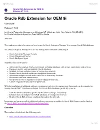 Oracle Rdb Extension for OEM 9I Release V7.1.0.0