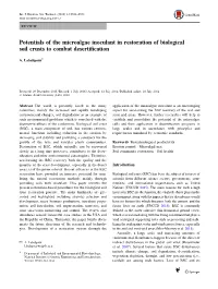 Potentials of the Microalgae Inoculant in Restoration of Biological Soil Crusts to Combat Desertiﬁcation