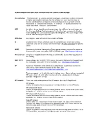 Acronyms/Definitions for Navigating the College Process¹