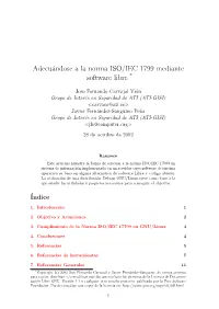 Adecuándose a La Norma ISO/IEC 1799 Mediante Software Libre