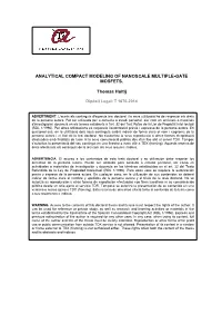 Analytical Compact Modeling of Nanoscale Multiple-Gate Mosfets