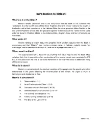 Introduction to Malachi