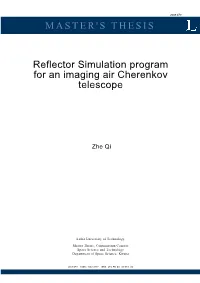 Reflector Simulation Program for an Imaging Air Cherenkov Telescope