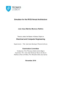 Simulator for the RV32-Versat Architecture