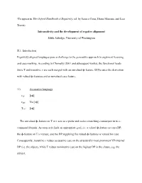 (To Appear in the Oxford Handbook of Ergativity, Ed. by Jessica Coon, Diane Massam, and Lisa Travis) Intransitivity and the Deve