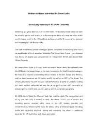 Written Evidence Submitted by Simon Lasky
