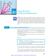 Conic Sections and Polar Coordinates