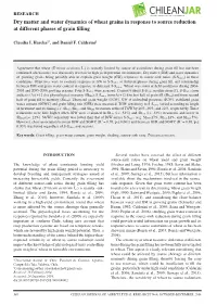 Dry Matter and Water Dynamics of Wheat Grains in Response to Source Reduction at Different Phases of Grain Filling