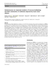 Geobacteraceae Are Important Members of Mercury-Methylating Microbial Communities of Sediments Impacted by Waste Water Releases