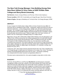 How Building Energy Data Have Been Utilized to Drive Value at SUNY Buffalo State College and Stony Brook University