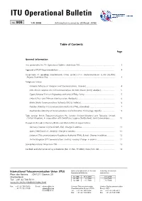 ITU Operational Bulletin No.905 Du 1.IV.2008