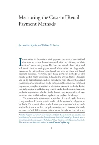 Measuring the Costs of Retail Payment Methods