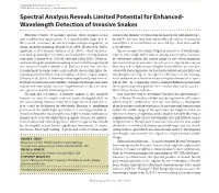 Spectral Analysis Reveals Limited Potential for Enhanced- Wavelength Detection of Invasive Snakes