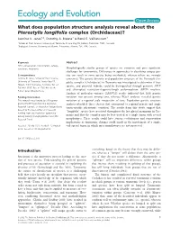 What Does Population Structure Analysis Reveal About the Pterostylis Longifolia Complex (Orchidaceae)? Jasmine K