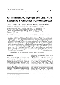 An Immortalized Myocyte Cell Line, HL-1, Expresses a Functional D
