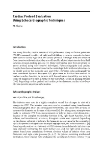 Cardiac Preload Evaluation Using Echocardiographic Techniques