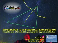 Introduction to Astronomical Spectroscopy Trough the Eyes of an Alpy 600 Spectrograph in Cygnus Constellation