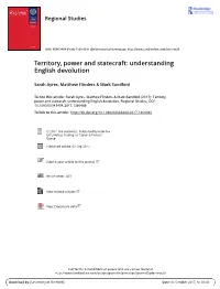 Territory, Power and Statecraft: Understanding English Devolution