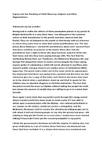 1 Inquiry Into the Handling of Child Abuse by Religious and Other