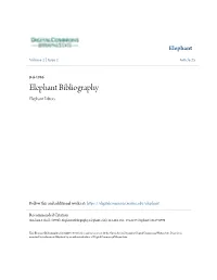 Elephant Bibliography Elephant Editors