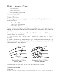 Fluids – Lecture 6 Notes 1