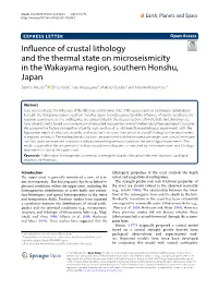 Influence of Crustal Lithology and the Thermal State on Microseismicity In