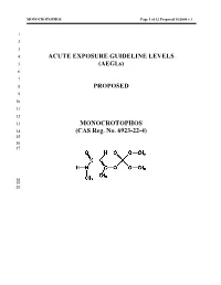 Monocrotophos Proposed AEGL Document