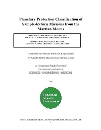 Planetary Protection Classification of Sample-Return Missions from the Martian Moons