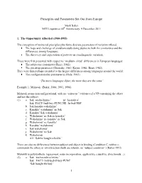 Principles and Parameters Set out from Europe
