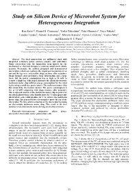Study on Silicon Device of Microrobot System for Heterogeneous Integration