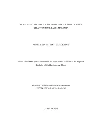 Analysis of Lag Time for December 2014 Flood Inccident in Kelantan River Basin, Malaysia