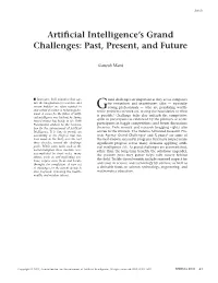 Artificial Intelligence's Grand Challenges