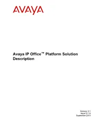 Avaya IP Office™ Platform Solution Description