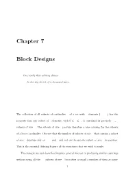 Chapter 7 Block Designs