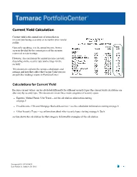 Current Yield Calculation