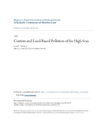 Custom and Land-Based Pollution of the High Seas James E