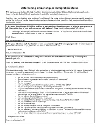 Determining Citizenship Or Immigration Status