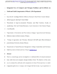 Integrated Use of Compost and Nitrogen Fertilizer and Its Effects on Yield and Yield Components of Wheat